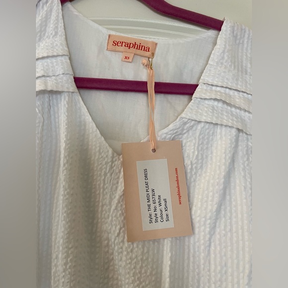 NWT Seraphina London Midi Pleat Dress in white - Picture 6 of 6